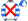 White Red Crossed Sashes Blue & White Hooped Sleeves Quartered Cap