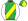 Green Yellow Sash White Sleeves Green & Yellow Quartered Cap