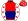 Red Navy Blue Halves White Sleeves Red Stars Red Cap White Stars