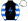 Black Blue Lightning Bolt Blue & White Hooped Sleeves White Cap Blue Pom Pom