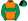 Orange Emerald Green Band & Sleeves Quartered Cap