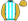 Aqua White Stripes Gold Sleeves & Cap