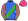 Royal Blue Green Sash Pink & Green Striped Sleeves Pink Cap Green Pom Pom