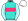 Turquoise Pink Band Pale Blue Sleeves White Cap