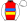 Red Blue Yellow & Green Bands White Sleeves & Cap