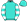 Turquoise White Four Point Star With Letters Hooped Sleeves & Pom Pom